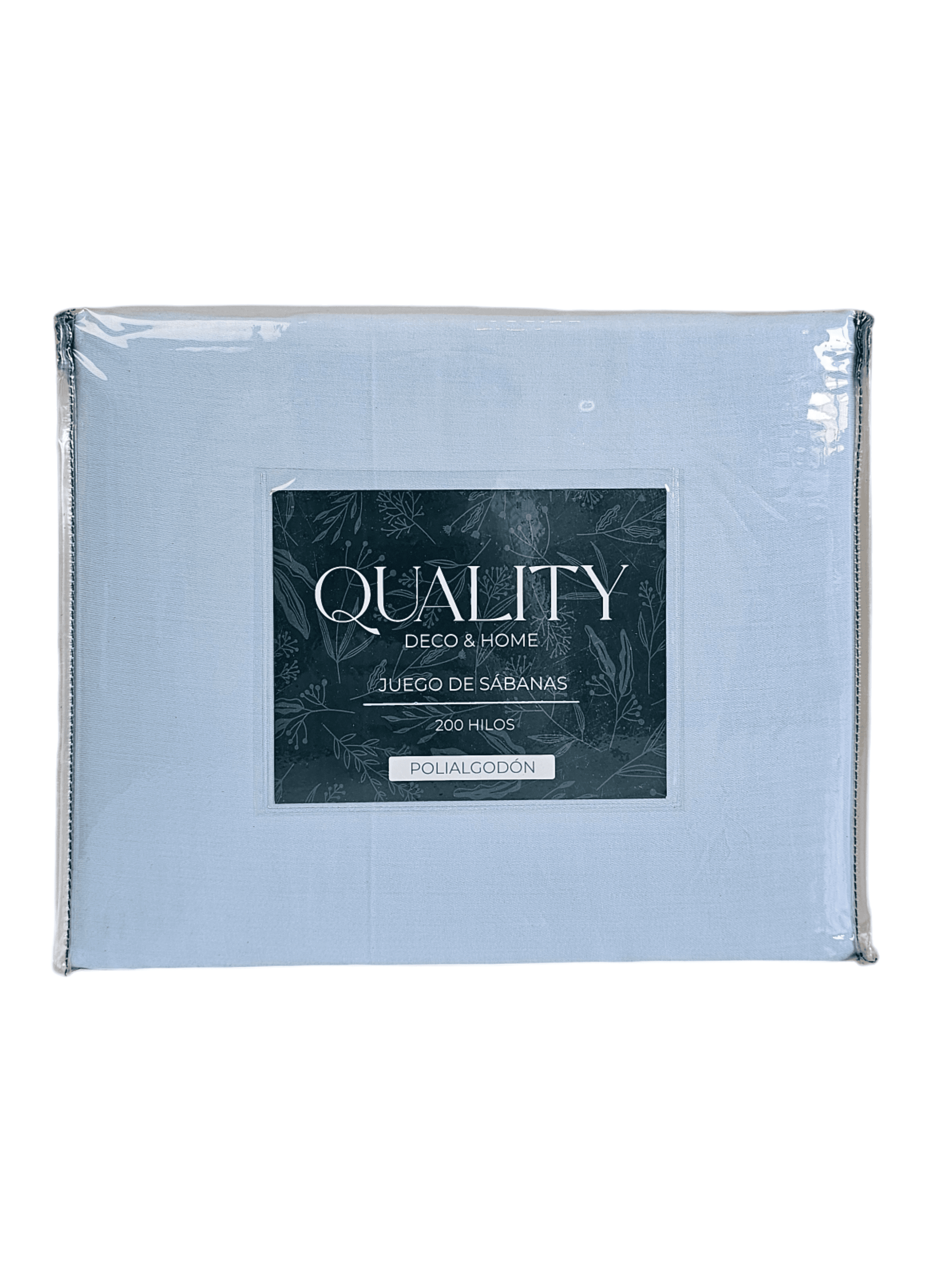 Qualityhome - Juego De Sabanas 200 Hilos 1.5 Plaza Azul