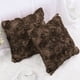 thumbnail image 2 of PiccoCasa Fundas Decorativas para Cojines con Flores de Rosa de Satén 3D, 2 Piezas, 16"x16" Color Café, 2 of 7
