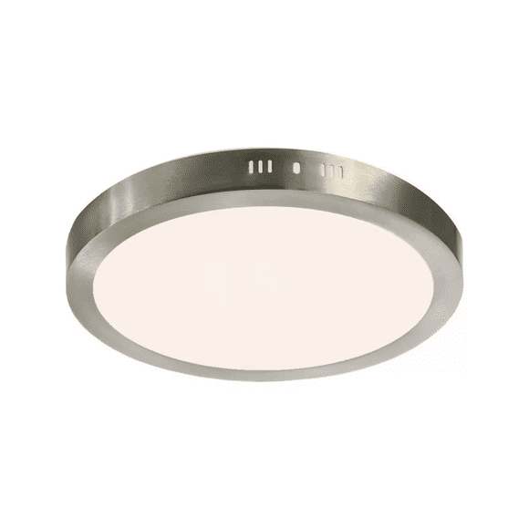 Foco Panel Led Plafón Sobrepuesto Redondo Luz Neutra 220v 4000°k Níquel Blanco 30 Cm