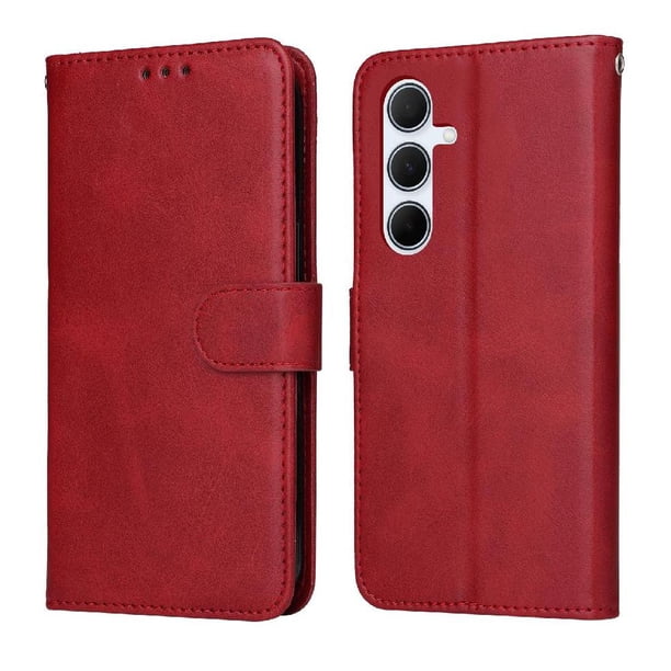 Funda Billetera para Samsung Galaxy A36 con Porta Tarjetas y Soporte Ajustable Rojo