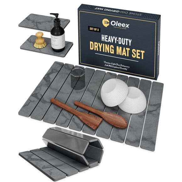 Tapete Secador de Platos OLEEX Pack de 3 (61 × 41 cm) Secado Rápido