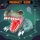 thumbnail image 2 of Dinosaurio inflable Aotiooy de 4 pies con LED para decoración de Halloween, 2 of 8