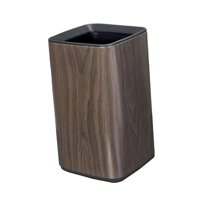 Bothyi - Cubo De Basura De Acero Inoxidable, Contenedor De Basura Simple, Cubo De Basura A Prueba De Fugas, Color Madera Negra