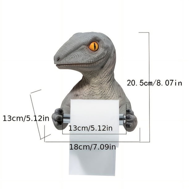 1pc Dinosaur Design Wall Hanging Roll Paper Holder, Wall Mounted Tissue Toilet Paper Holder Rack, Bathroom Decor