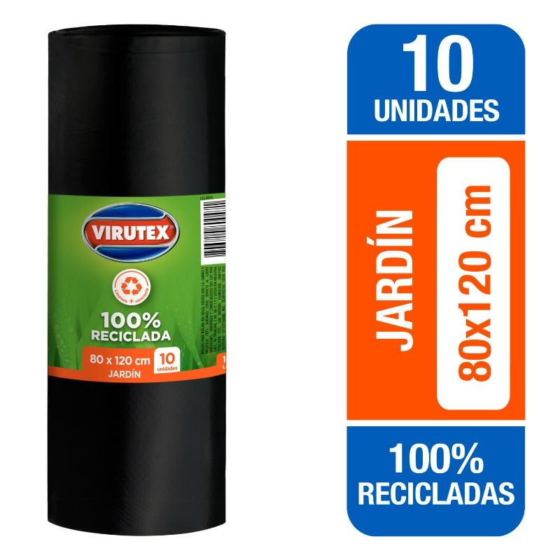 Virutex - Bolsa De Basura Grande Jardín 80X120 Cm