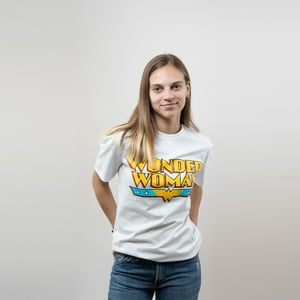 Polera Mc Mujer Dc Comics Wonder Woman Blanco