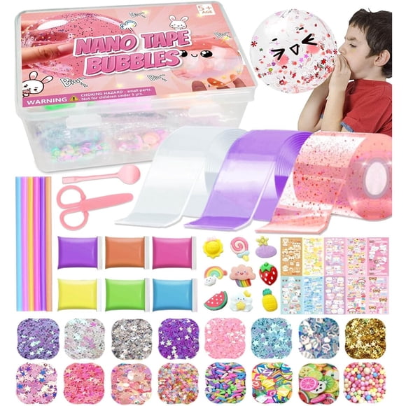 Kit Nano Tape Jimcii Ji1 64 Piezas Glitter Burbujas Niaos