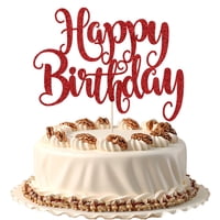 Decoración Para Tartas De Cartón Con Purpurina Para Cumpleaños De Fmiyuneea, Color Rojo