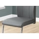 thumbnail image 3 of Silla de comedor Monarch Specialties con aspecto de piel gris, 39 cm, 2 unidades, 3 of 5