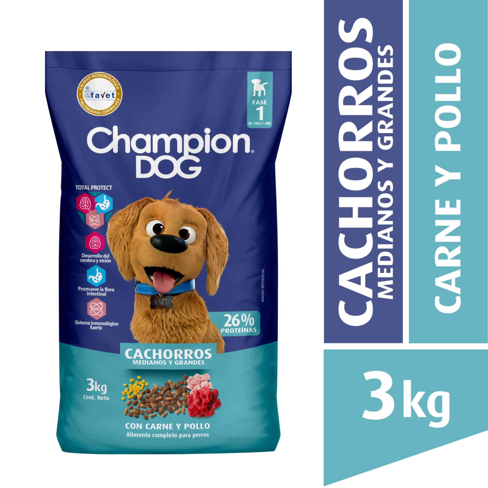 Alimento Seco Cachorro Raza Mediana/grande Carne Bolsa 3 Kg Champion Dog