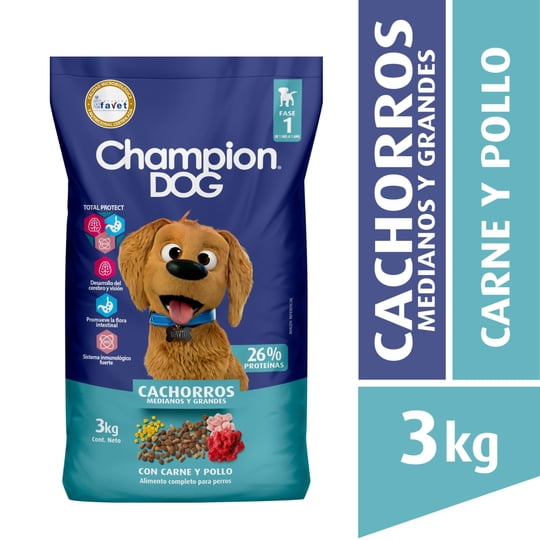 Alimento Seco Cachorro Raza Mediana/grande Carne Bolsa 3 Kg Champion Dog