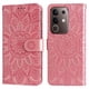 thumbnail image 4 of Funda tipo cartera FOXDOCK para Vivo Y29 4G , diseño girasol en relieve, cuero PU, cierre magnético, soporte y tarjetero, 4 of 5