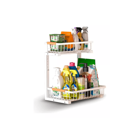 Genérico - Organizador Estante Multiuso Bajo Lavaplatos Cocina Baño Blanco