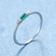 thumbnail image 2 of Eternity Ring - 925 Sterling Silver with Green Zircon - Perfect for Engagement, Wedding, and Promise - Women's Bride Decor Gift, 2 of 5