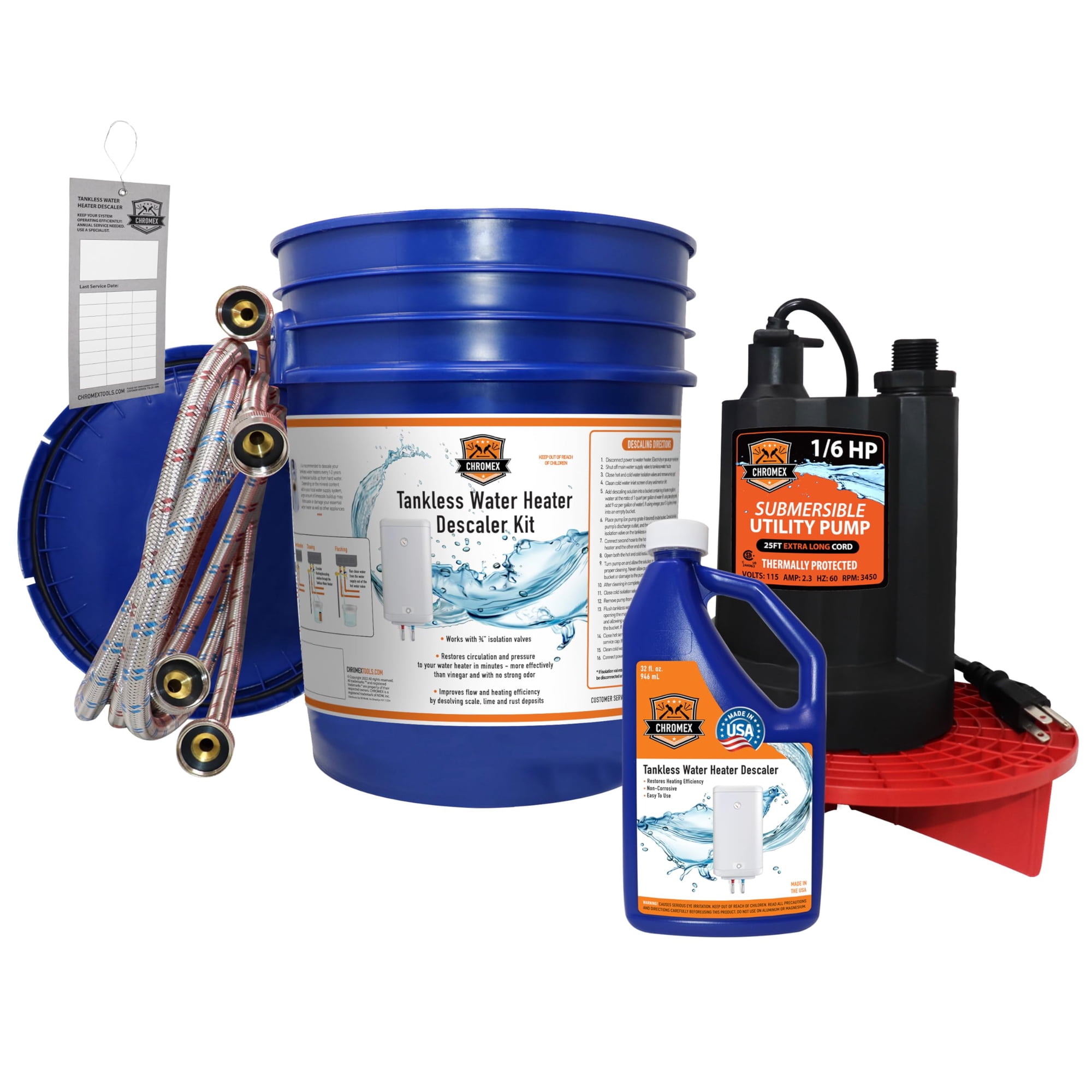 Kit De Descarga Para Calentador De Agua Sin Tanque Chromex, Extra Largo, 12 Pies