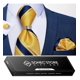thumbnail image 1 of Corbata Hombre Seda En Caja + Anillo Dorado, Paño Y Colleras amarillo Talla Única, 1 of 4