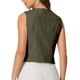 thumbnail image 3 of INSPIRE CHIC Chaleco de Lino para Mujer sin Mangas con Botones en el Cuello en V Formal para el Trabajo Talla 2XL Verde Oliva, 3 of 5
