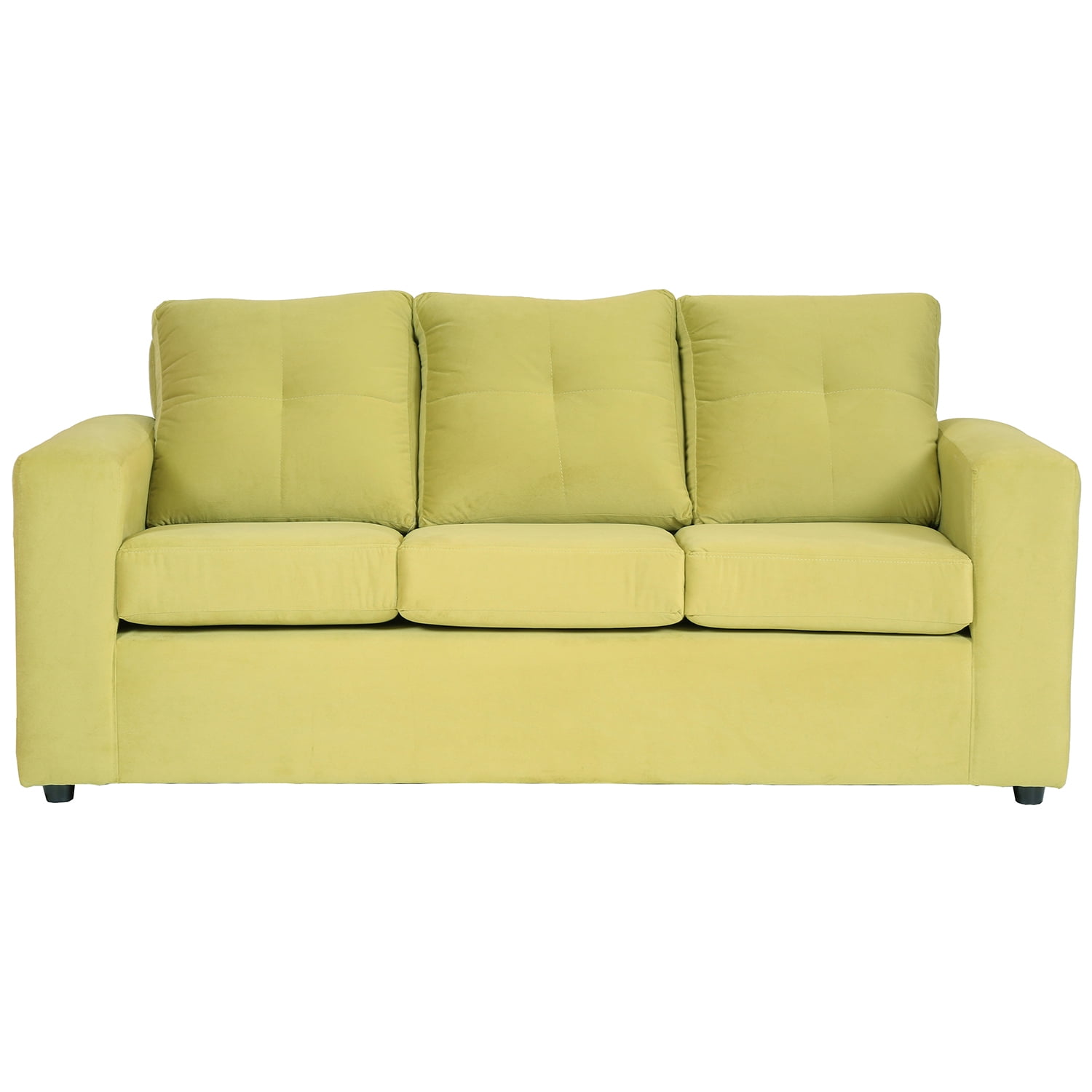 Muebles Altiro - Sofá Emanuel 3 Cuerpos - Tela Felpa Verde Pistacho