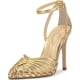 thumbnail image 1 of Zapato de tacón Jessica Simpson Paveri con tiras enjaulado dorado 6, 1 of 7
