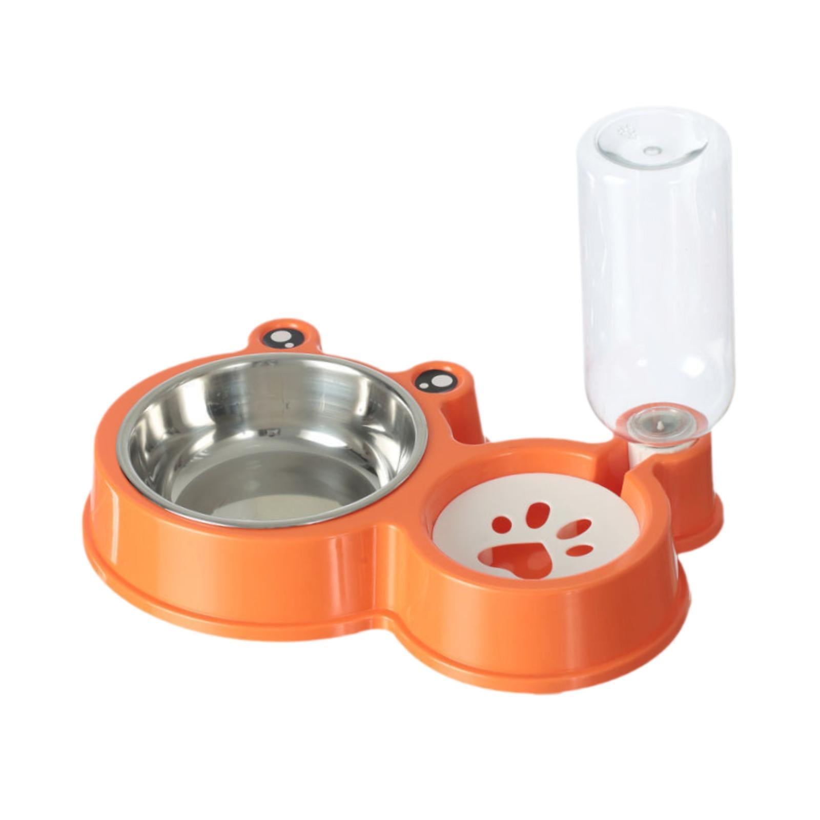 Magideal - Dispensador De Agua Comedero Para Perros Y Gatos Artículos Para Animales Pequeños Botella De Agua Automática Base Antideslizante Juego De Comedero Y B Naranja