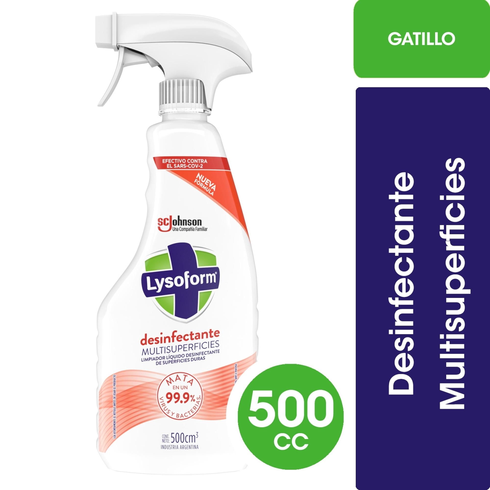 Limpiador Líquido Desinfectante Multisuperficies Gatillo 500 ml Lysoform