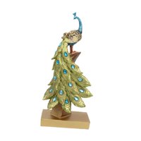 Bothyi - Figura Decorativa De Resina De Pavo Real, Para Estantería De Pasillo Interior, Altura 34,5 Cm.