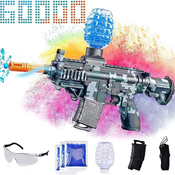 Juguetes lanzadores de bolas de gel eléctricos JANNIRESS, lanzador de bolas antisalpicaduras ecológico, automáticos para juegos al aire libre, juguetes para actividades, juegos de equipo