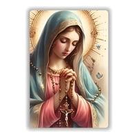 Genérico - Cuadro Metálico Virgen Santa María 40X30 Cm
