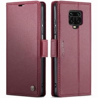 Caseme Tipo Cartera Xiaomi Redmi Note 9S/Note 9 Pro Con Cierre Magnético, Rfid, Tarjetero, Soporte, Carga Inalámbrica