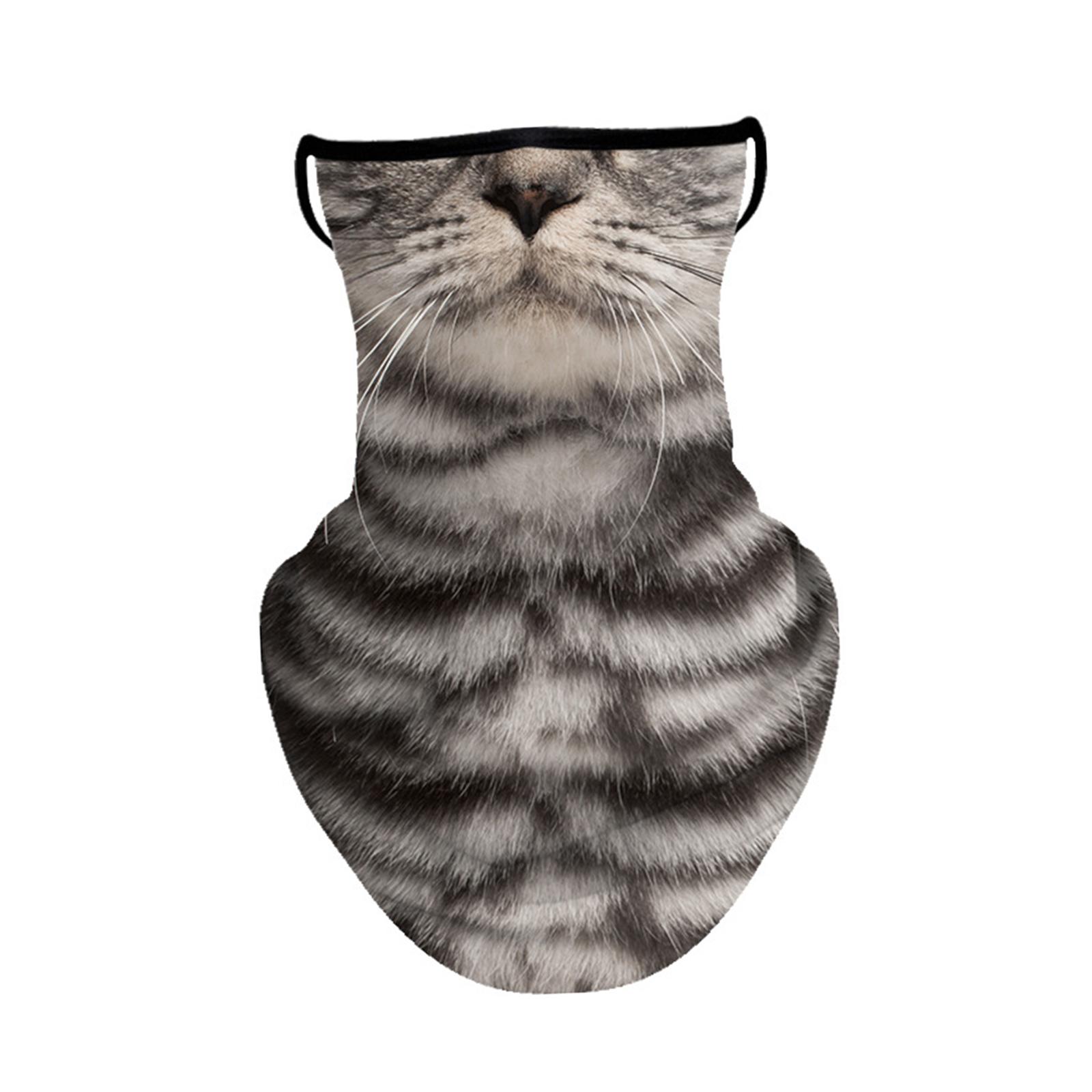 Magideal - Mascarilla Para El Cuello Con Trabillas Para Las Orejas, Protección Solar Contra El Polvo, 24 Cm X 34 Cm, Patrón De Gato A Prueba De Viento Para Sende Estilo C