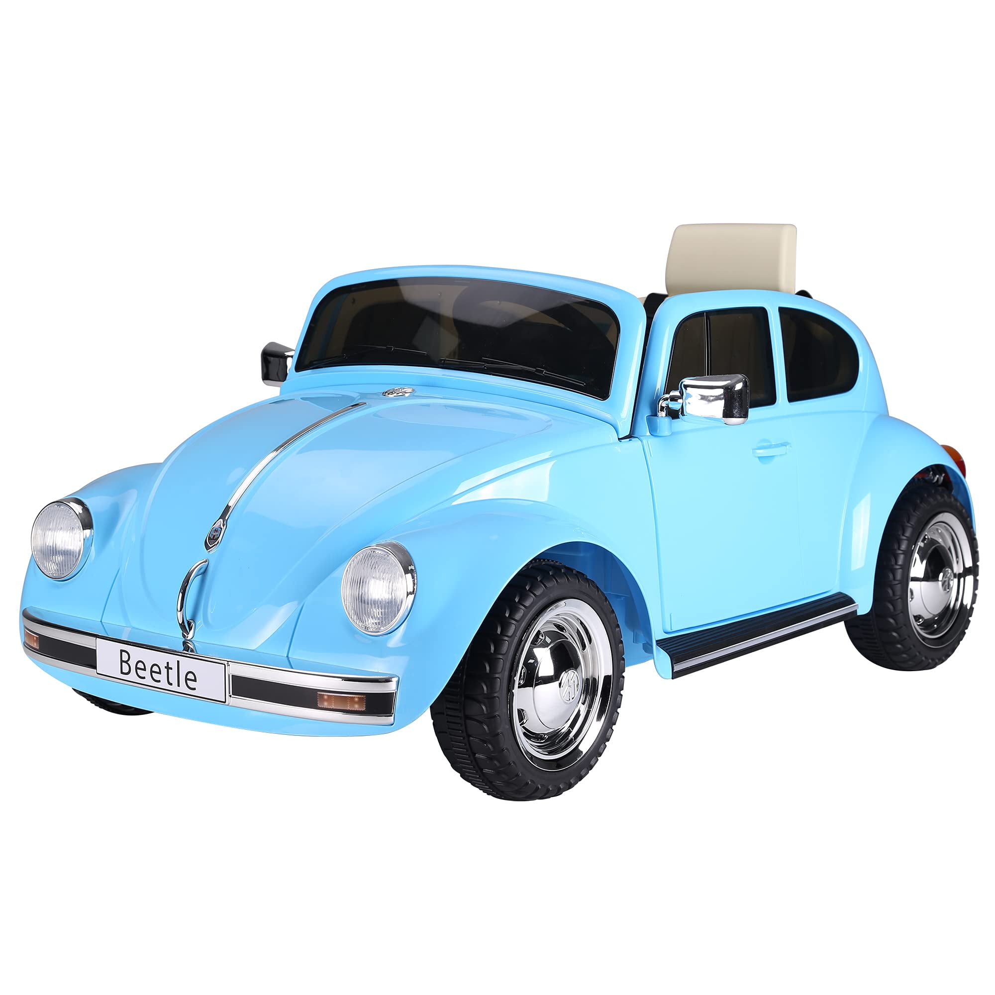 Aosom - Volkswagen Beetle - Coche Eléctrico Para Niños (6 V, Batería, Control Remoto, Bocina, Luces, Mp3, Azul)
