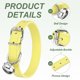 thumbnail image 3 of Collar para perro Uxcell con campana hebilla ajustable collar de perro de cuero PU 16" amarillo, 3 of 7