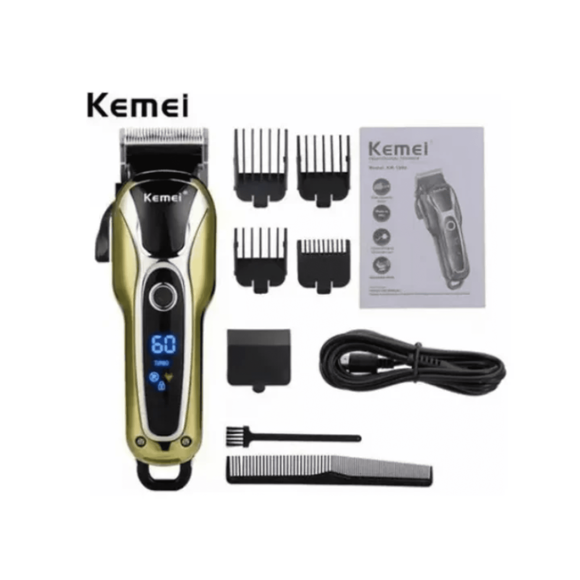 Cortadora De Pelo Kemei Km-1990 Negra Y Dorada