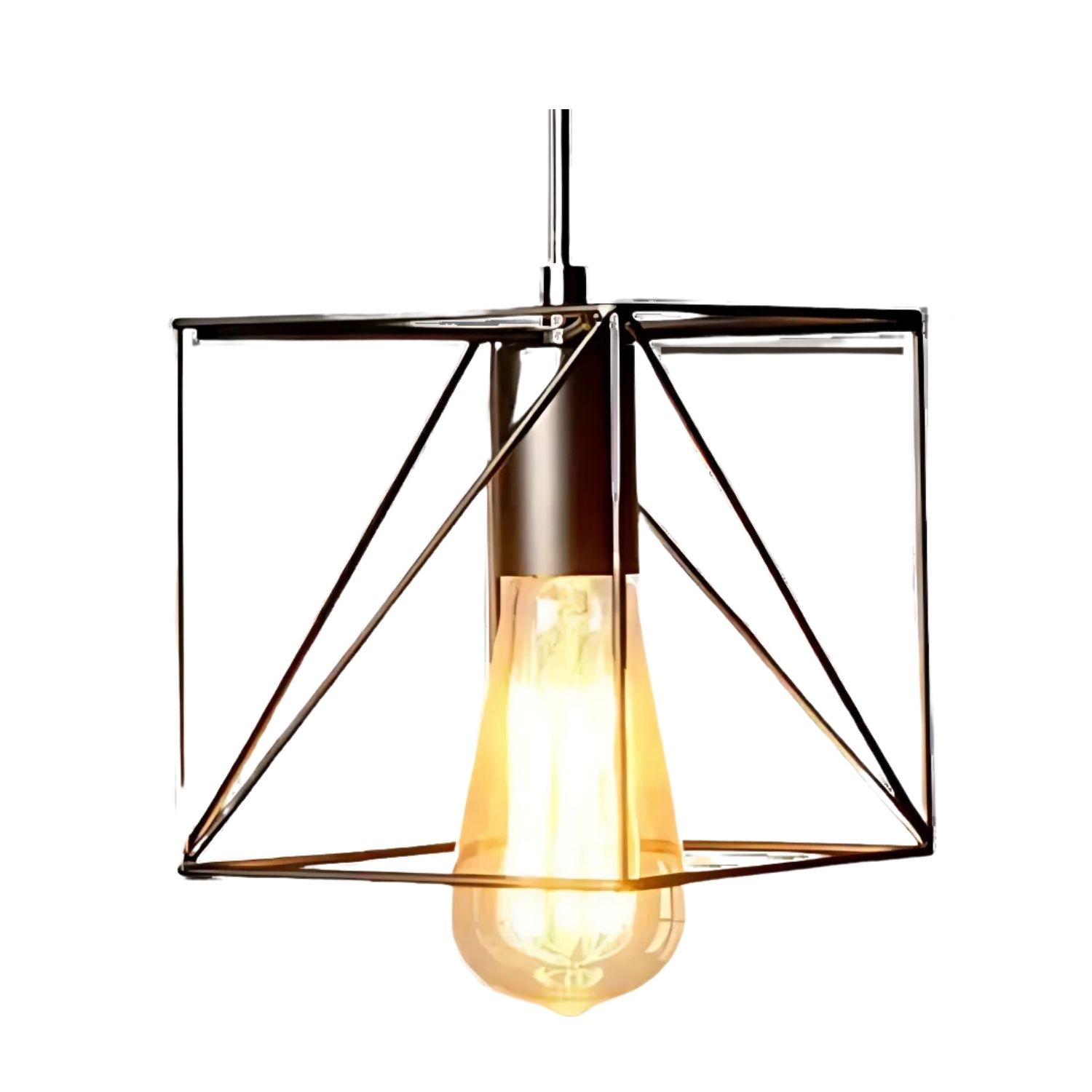 Disparo - Lampara De Techo Colgante Industrial De Geometrica Cuadrada