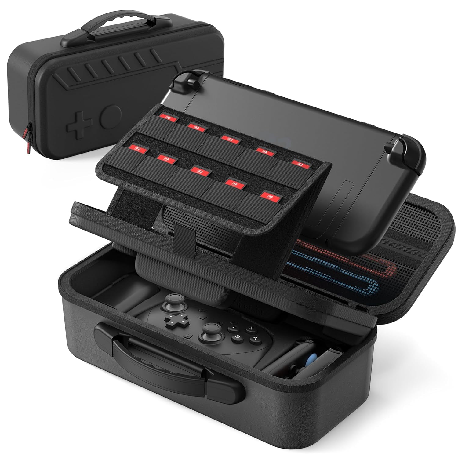 Genérico - Funda Para Nintendo Switch 2 Con Carcasa Dura Premium Y Forro Suave Amigable Con La Piel, Diseño De Doble Capa Con Espacios Personalizados Para Switch 2, Controlador Pro Y Accesorios