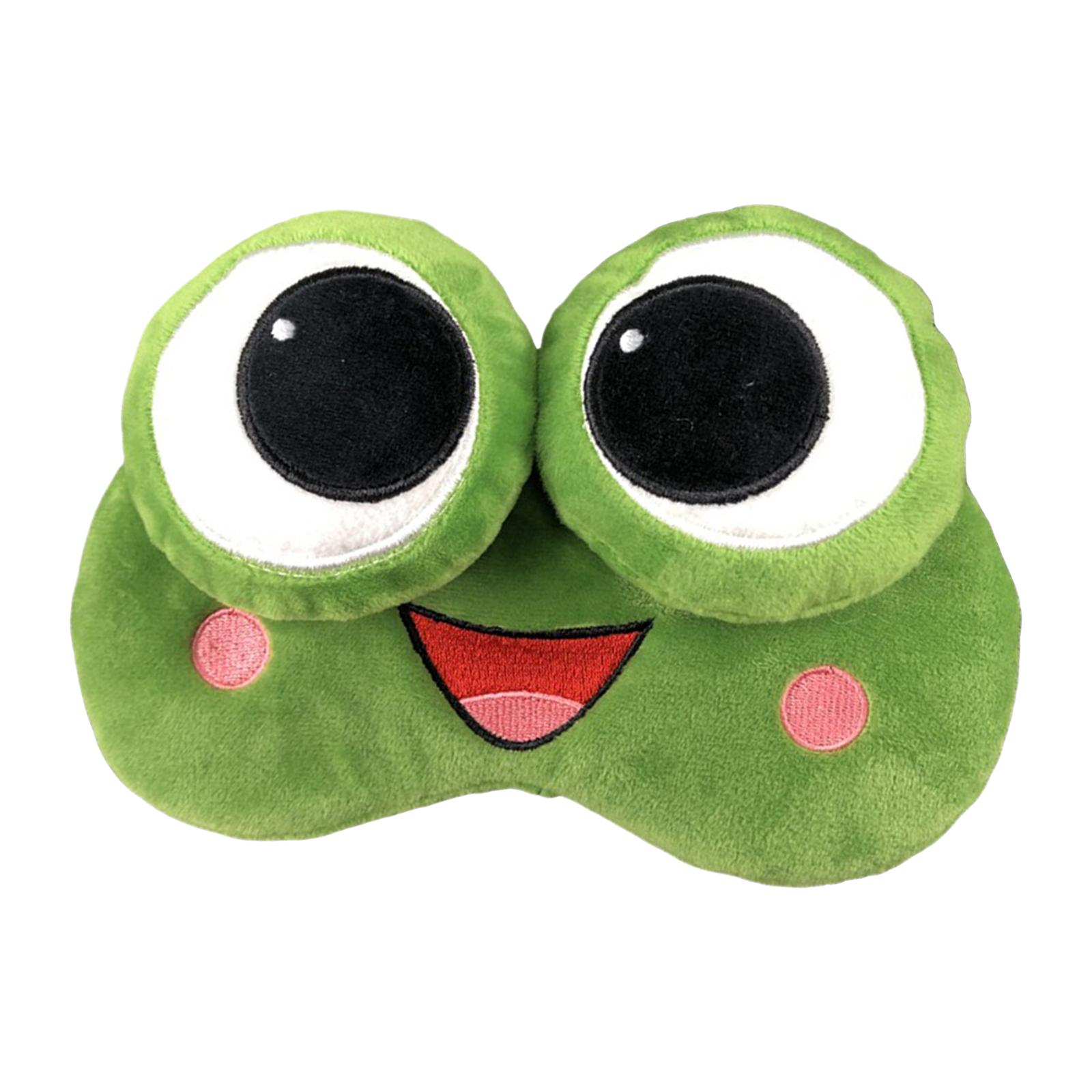 Ioensy - Cute Frog Sleep Mask Soft Ajustable Banda Elástica Eye Shade Cover Eye Mask Happy