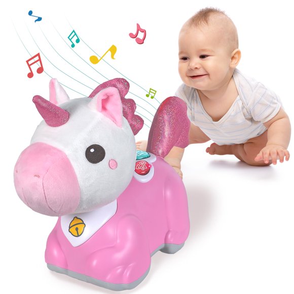 Juguete musical iPlay iLearn Unicorn Baby para bebés de 0 a 2 años con luz