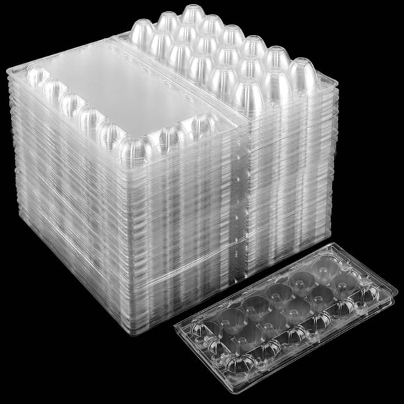 Almacenamiento de alimentos JAPCHET pack de 150 cartones transparentes de PVC con 18 compartimentos