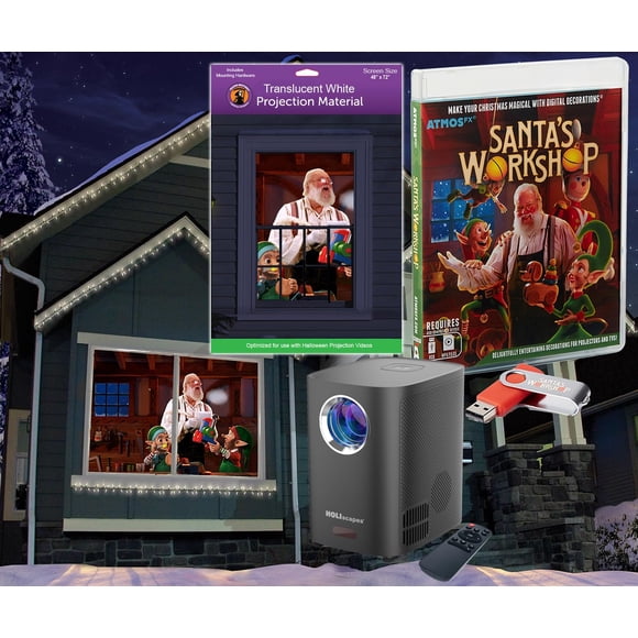Kit de proyector HoliScapes 48x72 cm USB Taller de Santa