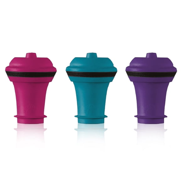 Juego de 3 tapones para aspiradora Wine Saver, multicolor