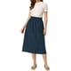 thumbnail image 2 of INSPIRE CHIC Falda de Algodón para Mujer Cintura Elástica Casual Campesina A-Line Midi con Bolsillos Azul Oscuro XL, 2 of 8