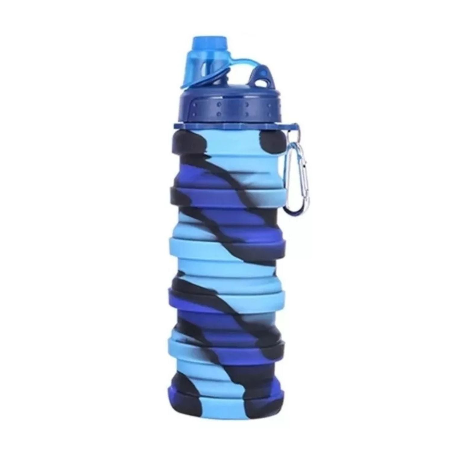 Disparo - Botella Agua Para Niños Silicona Plegable Arcoiris 500ml Azul