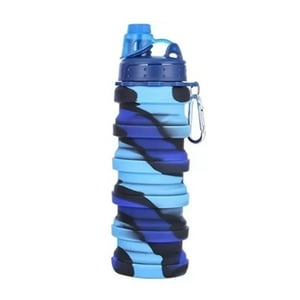 Disparo - Botella Agua Para Niños Silicona Plegable Arcoiris 500Ml Azul