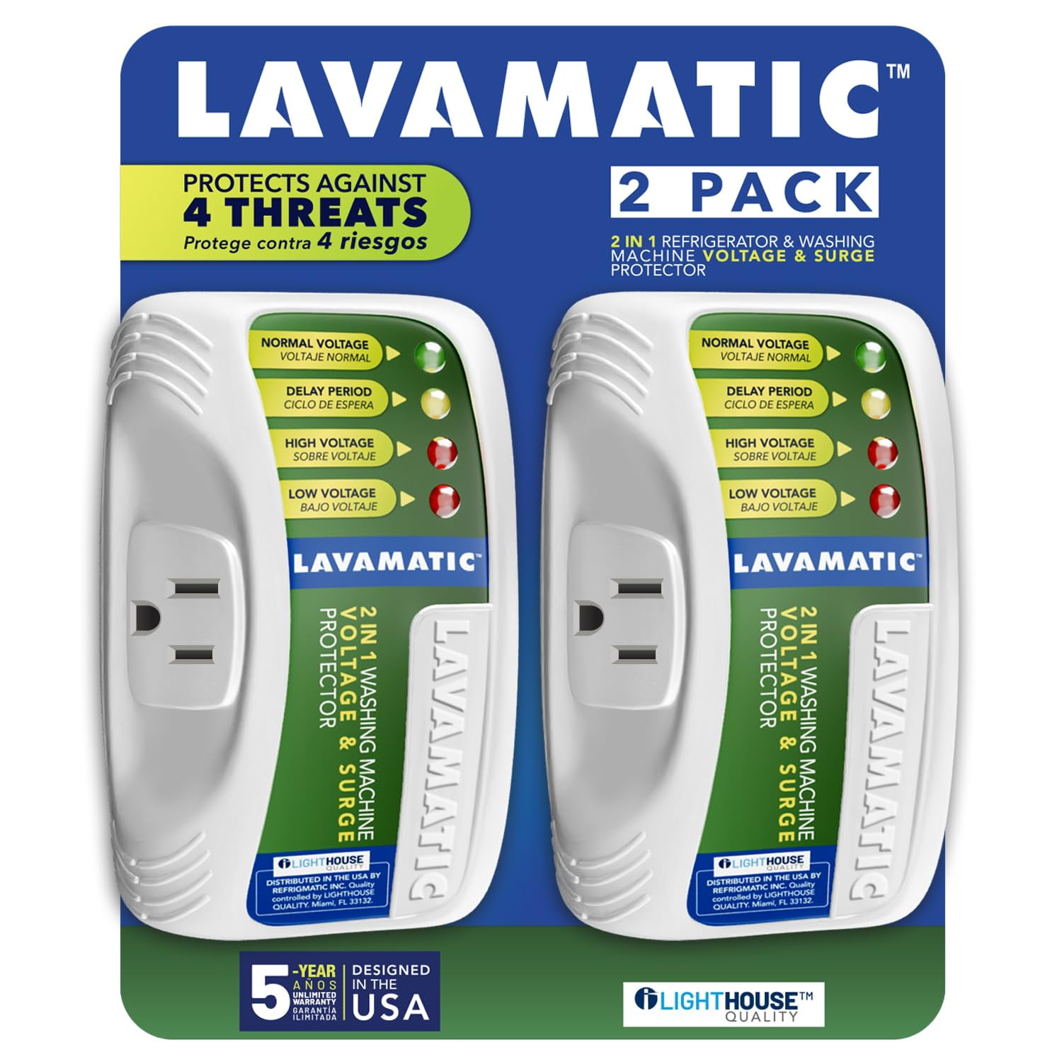 Protector De Voltaje Y Sobretensión Lavamatic Ws-10521 Para Lavadoras