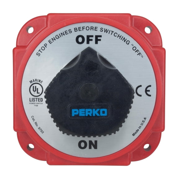 Interruptor de desconexión de batería Perko 9703DP de alta resistencia, rojo