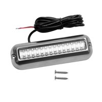 Xusx111 - 42Led Impermeable 316 Acero Inoxidable Recorte Anillo Barco De Alta Intensidad Led Luz Submarina Lente Transparente Pontón Marino/Barco Transom (Azul)