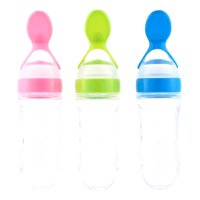 Genérico - Set 4 Mamadera Silicona Cuchara Alimentacion Bebe Lau