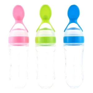Genérico - Set 4 Mamadera Silicona Cuchara Alimentacion Bebe Lau