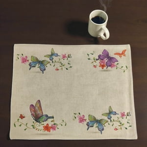 Top Lucky - Set 6 Individuales De Lino 35X45 Repelente A Liquido-Antimancha Md18
