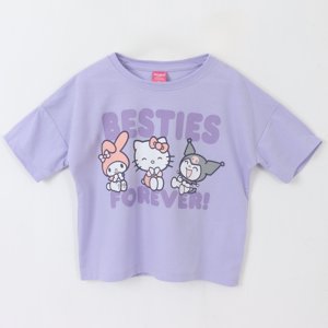 Polera Manga Corta Niña Morado Friends Forever Hello Kitty